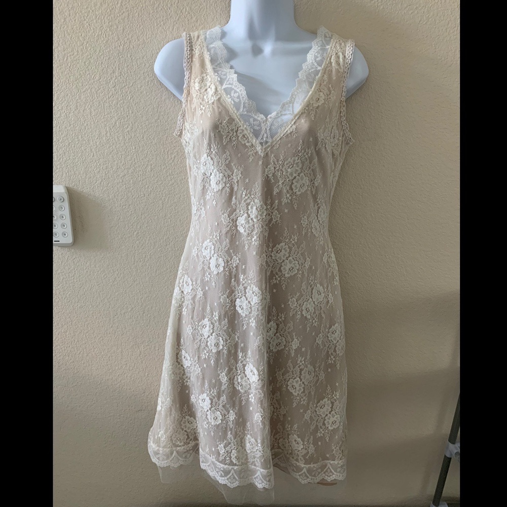 Jessica McClintock collection lace ivory dress sz4